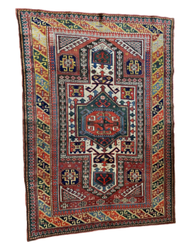 Antico tappeto caucasico della metà dell'800