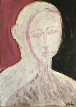 Reflection of a person in 1968, painting by Salvo Pillitteri, 2022