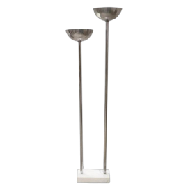 Double chromed design floor lamp with marble base, 80s