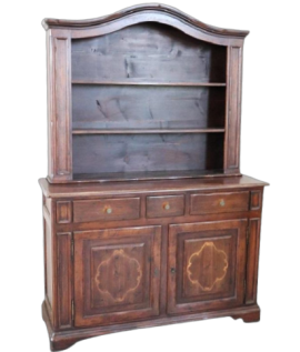 Antique Louis XIV style rustic cupboard with plate rack, 20th century