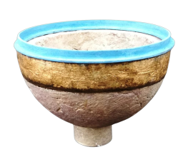 Small decorative holy water stoup bowl in Jerusalem stone
                            