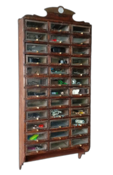 Vintage wall storage unit drawer for small parts                    
                            