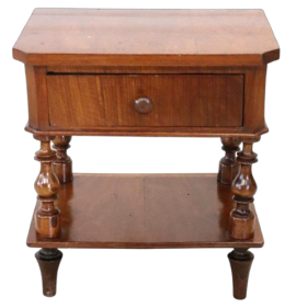 Small antique 19th century walnut nightstand with drawer