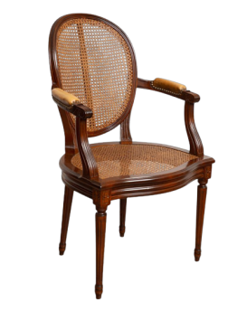 Antique Napoleon III armchair in solid mahogany, France 19th century