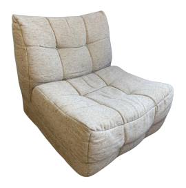 Beka design chauffeuse fireside armchair in beige velvet, 1970s