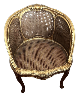 Vienna straw armchair in Venetian Baroque style, early 1900s