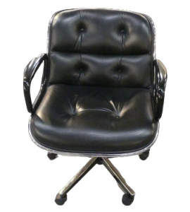 Pollock office chair by Knoll in black leather               