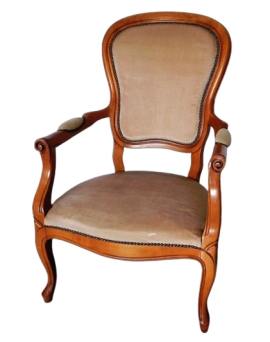 Louis XV antique style armchair in velveteen                       
                            