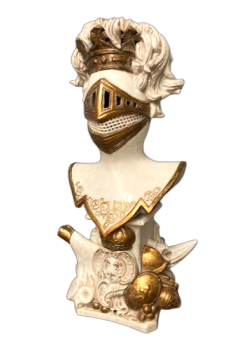 Ceramic knight armor sculpture, early 1900s