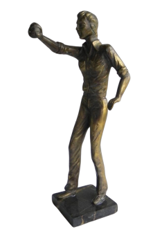 Bronze sculpture with bowler in the style of Oscar Ruffony
