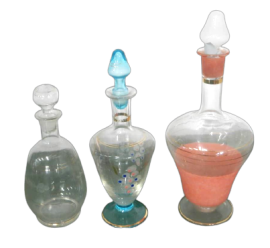 Set di 3 decanter per liquore vintage in vetro, anni '50