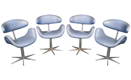 Set of 4 vintage 60s hairdressing chairs