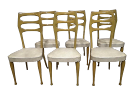 Set of 6 vintage design chairs attributed to Paolo Buffa