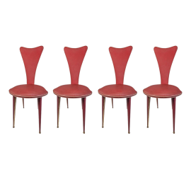 Set di quattro sedie design di Umberto Mascagni per Harrods, Italia anni ’50                            
