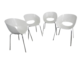 Set di sedie 4 sedie Orbit Large di Sintesi, anni '60