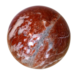 Red France marble sphere 