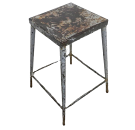 Industrial workshop stool in iron with footrest