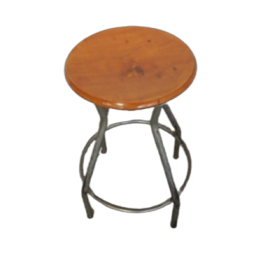 Fixed industrial vintage stool with footrest                      
                            