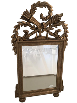 Gilded Empire period style carved mirror with quiver and torch