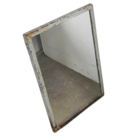 Mirror with industrial style iron frame, 1950s