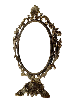 Specchio da tavolo Art Nouveau anni '30 in metallo