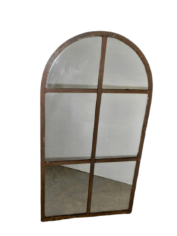 Vintage mirror with metal frame, 40s industrial style