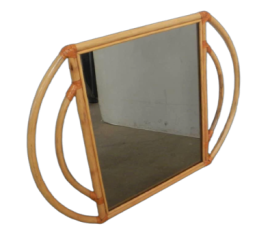 Specchio vintage in bamboo anni '70                            