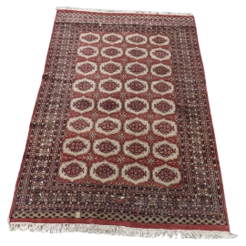 Vintage hand-knotted Bokhara carpet, 156 x 247 cm               
