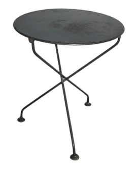 Garden bistro table in green lacquered iron, 19th century      