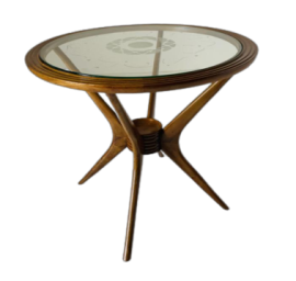 Tavolino rotondo design di Paolo Buffa per Brugnoli, anni '50                            