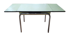 Vintage extendable table in green formica  
