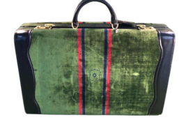 Roberta di Camerino vintage suitcase in velvet and leather, 1960s
