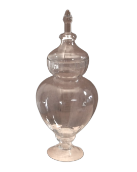 Vintage glass vase with lid, 1980s         