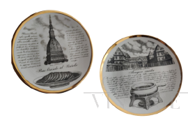 2 Fornasetti plates from the Specialità Torinesi series