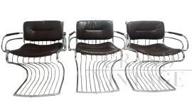 Set of 3 design armchairs by Giorgio Rinaldi - Linea Disegno