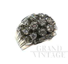 Vintage white gold ring with diamonds, 1970s