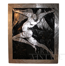 Black Angel - Contemporary aluminum sculpture to hang     
