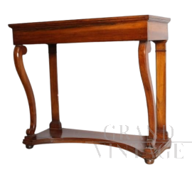 Antique Louis Philippe console from the mid-19th century in walnut