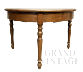 Antique half-moon console in chestnut wood, mid 19th century