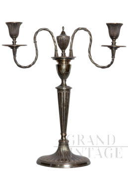 Antique silver metal candelabra