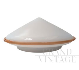 Vintage blown glass wall light with amber edge, 1970s 