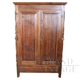 Antique poplar wardrobe from the mid-19th century