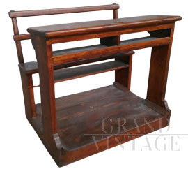 Antique 1930s school desk with bench