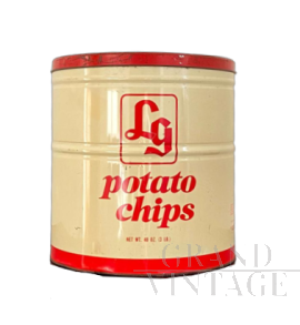 Vintage Potato Chips El-Ge Tin Can              
                            