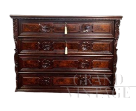 Antique 17th century Mantuan chest of drawers with drop-down top