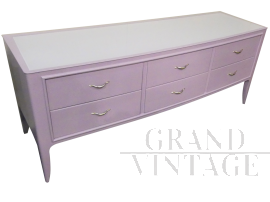 1950s dresser in lilac paint with glass top