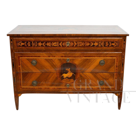 Antique Lombard dresser from the 18th century, Louis XVI period