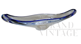 La Murrina centerpiece bowl in clear and blue Murano glass