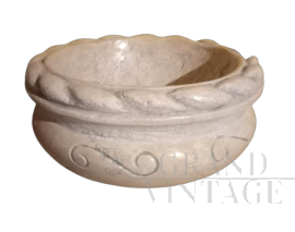 Antique style white marble bowl