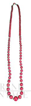 Vintage Sardinian red coral and gold necklace